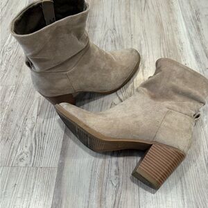 Time and Tru Taupe Heeled Boots